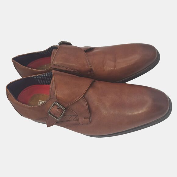 Stacy Adams Karcher Monk Strap Cognac Leather Dress Shoes 11M main image 5